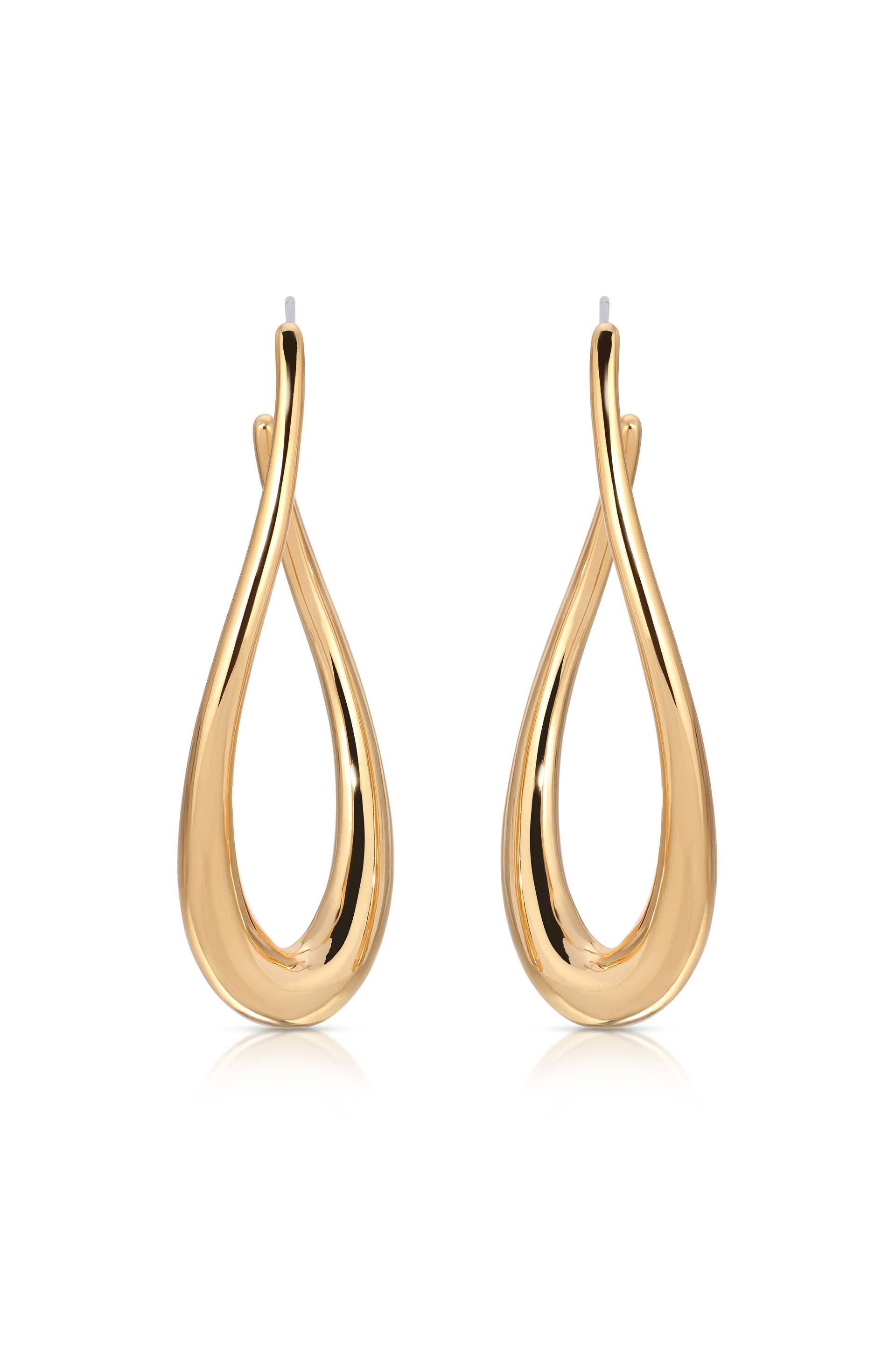 Ettika Oblong Abstract Hoop Earring in Gold