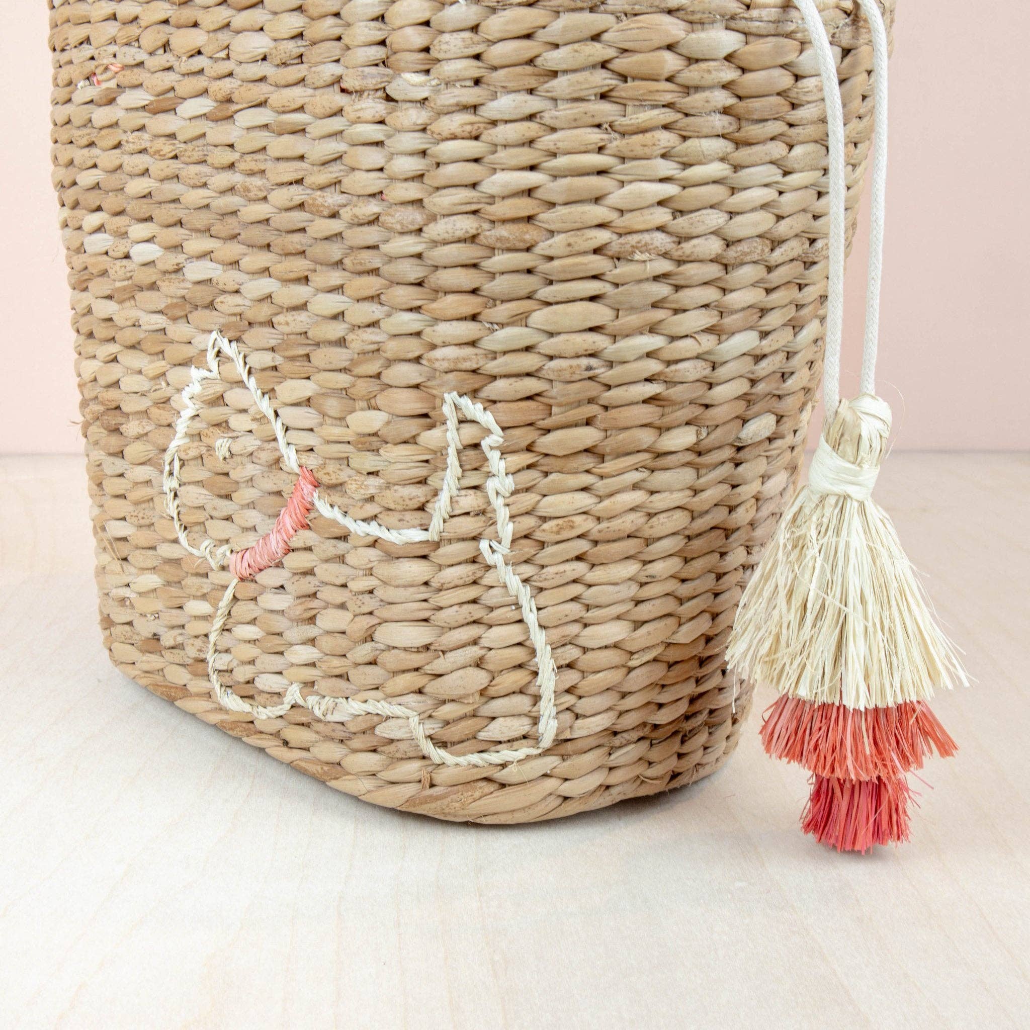 Mini Straw Tote Bag with Embroidered Westie - Woven Handbag | LIKHA