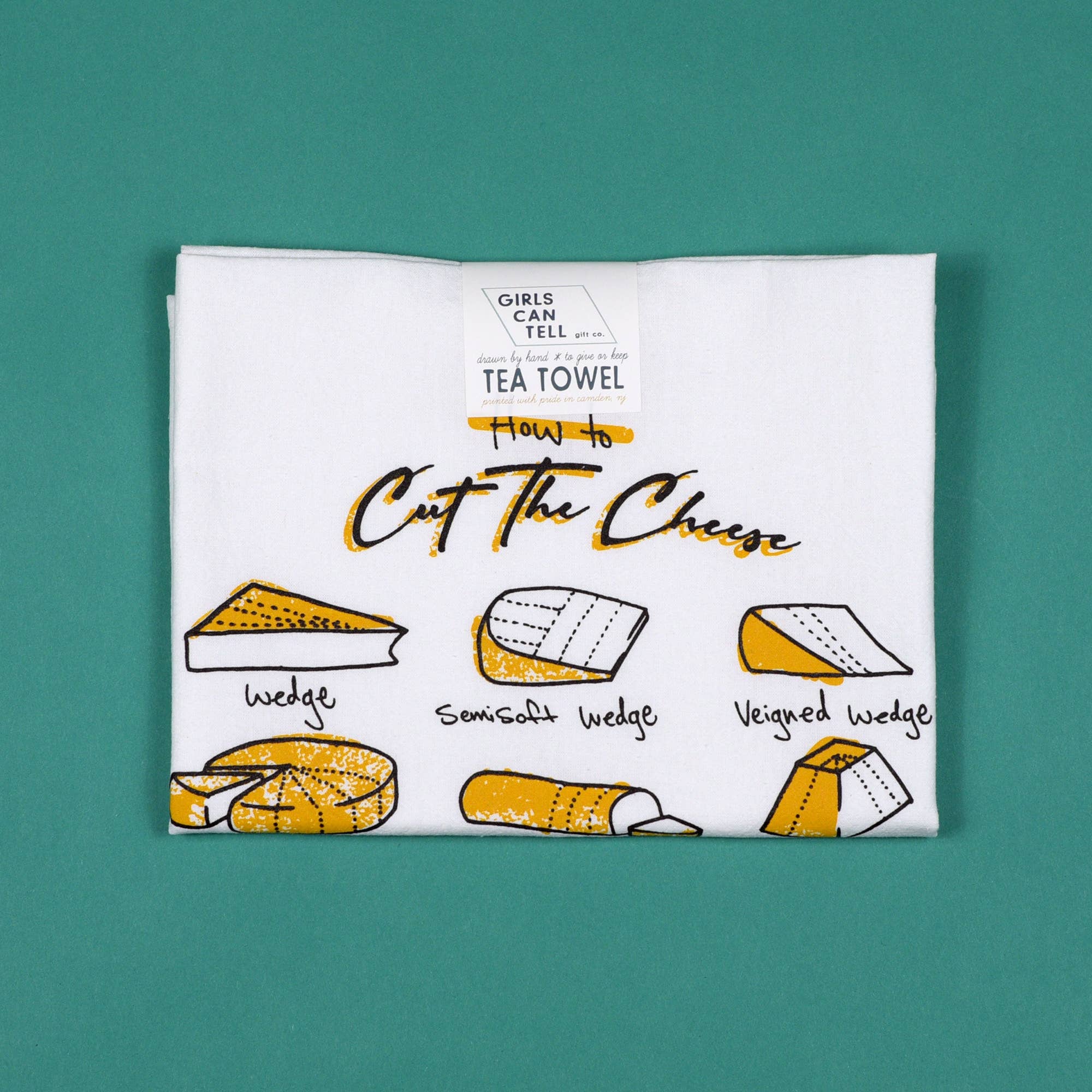 Girls Can Tell Cut The Cheese Tea Towel