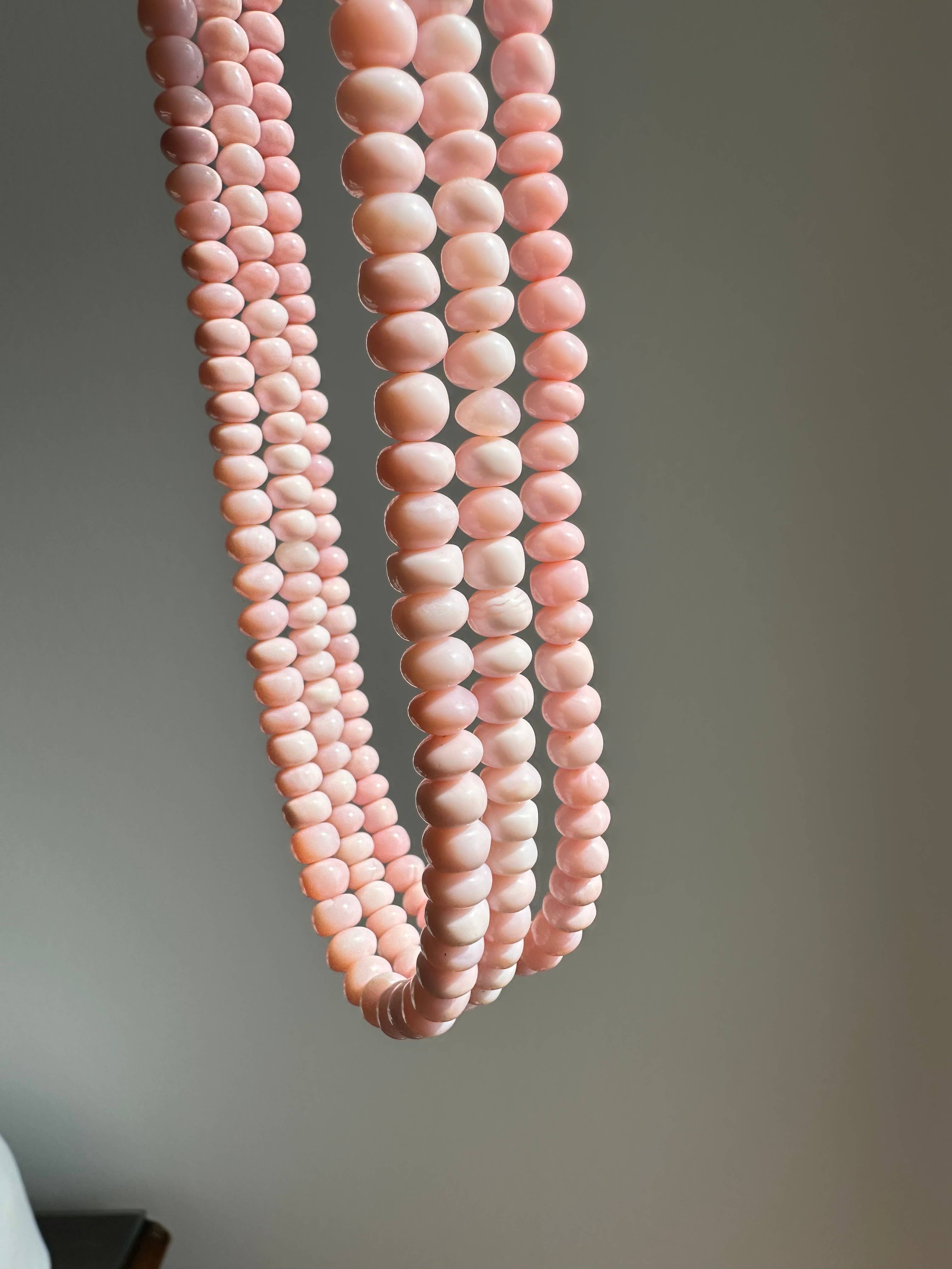 Anohki Green Light Pink Opal Necklace