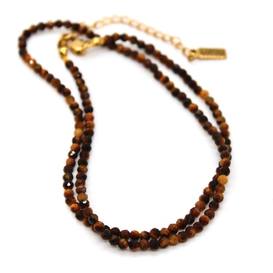 Lizou 16" Tiger's Eye Stone Necklace #17