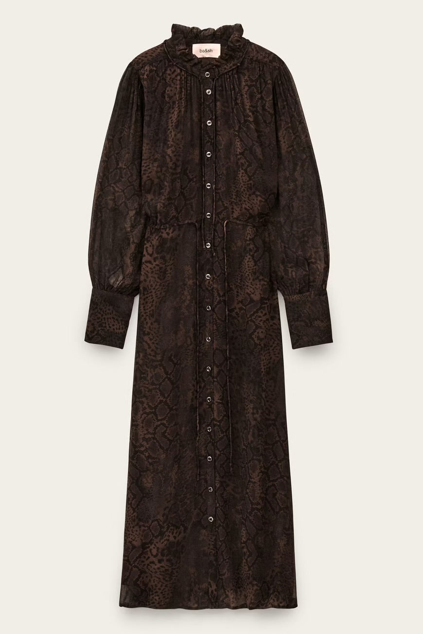 BA&SH Sahara Patterned Midi Dress