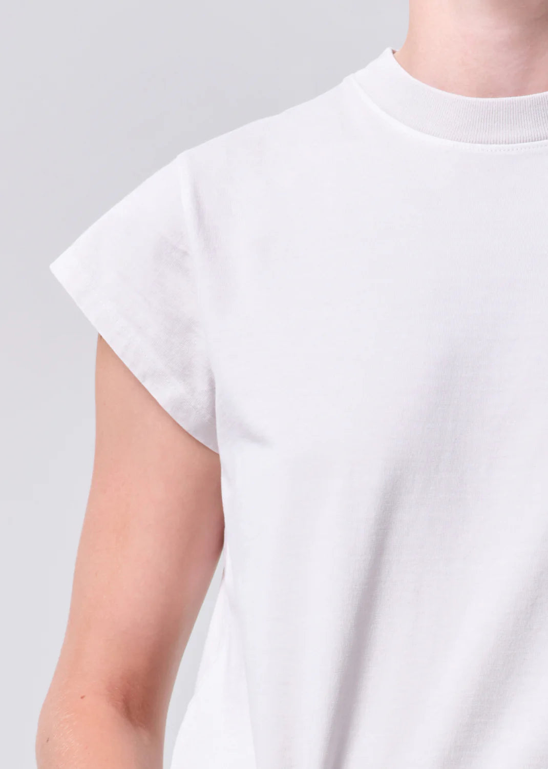 AGolde Bryce Cap Sleeve Tee Bone A7425-1521
