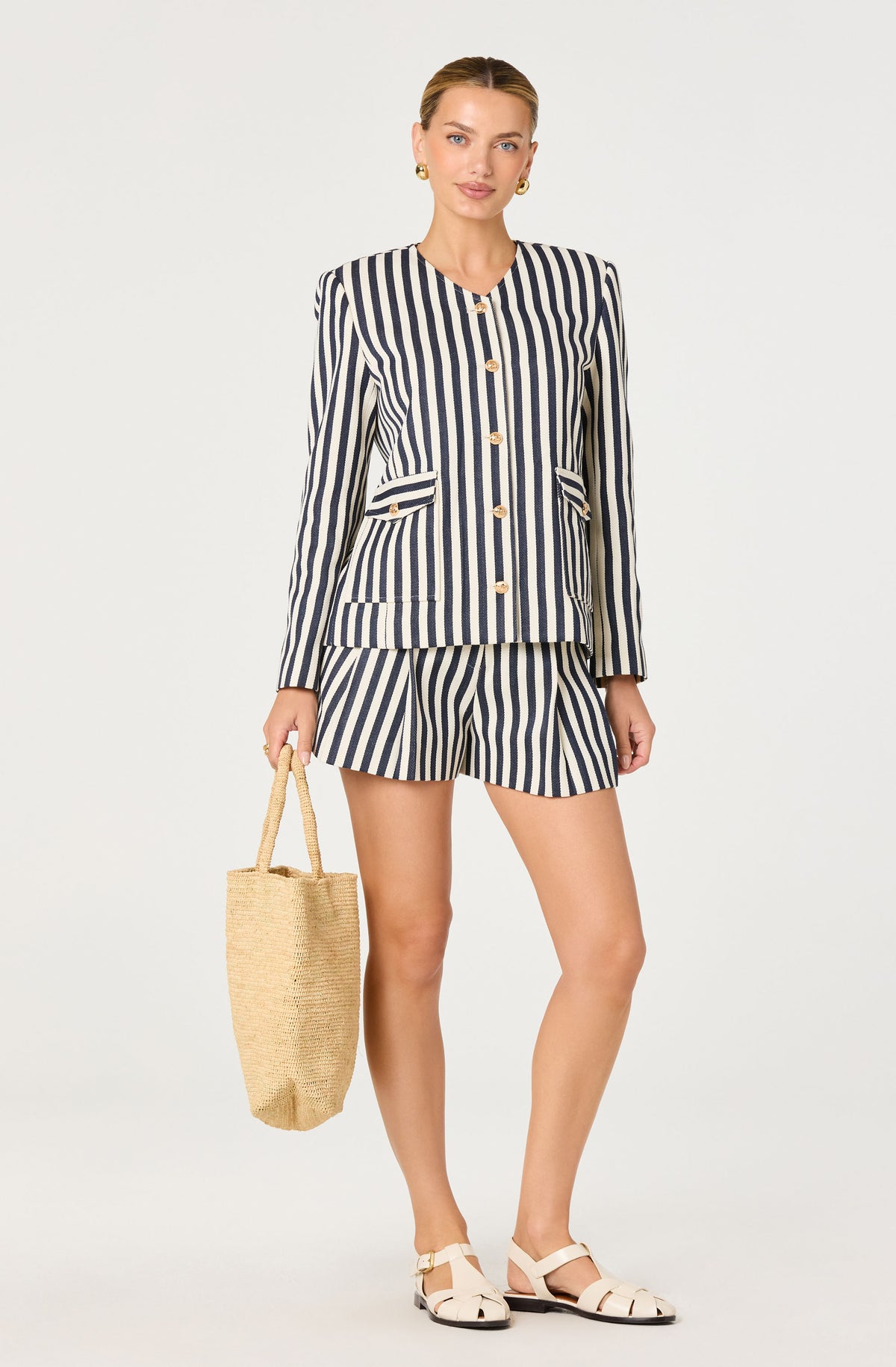 ASTR Preston Striped Linen Shorts