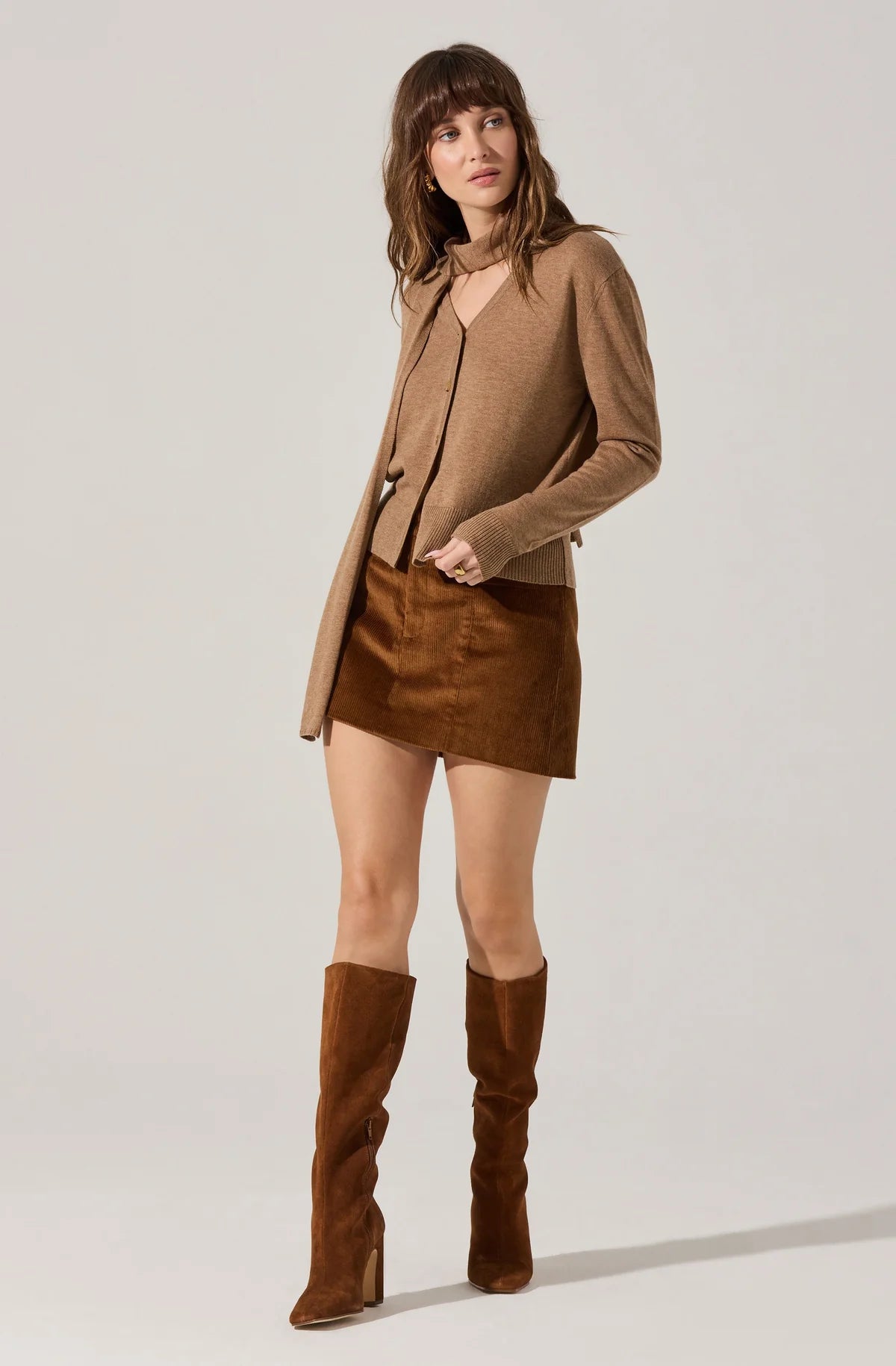 ASTR The Label Glynne V-Neck Scarf Cardigan