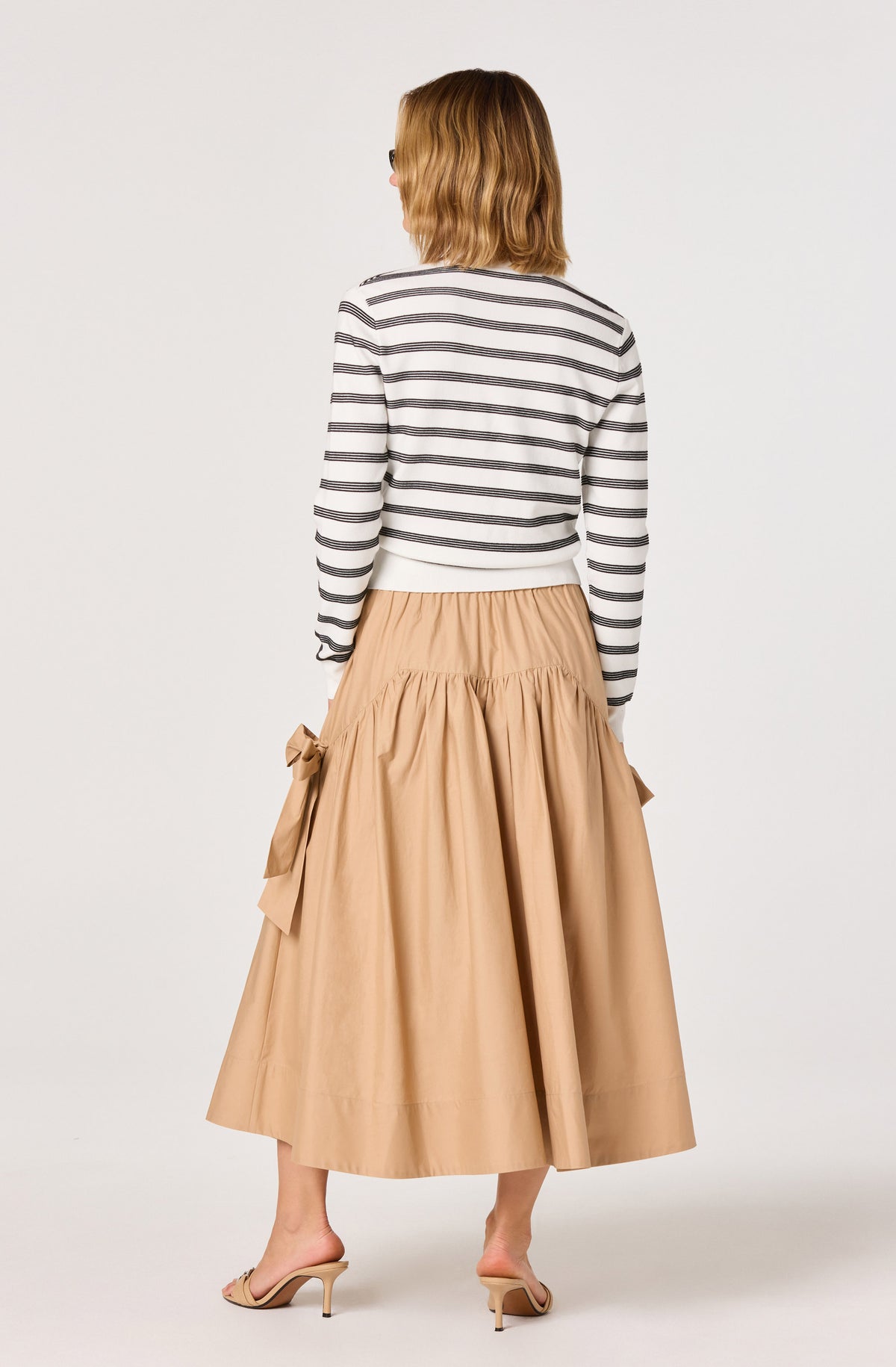 ASTR Tawni Striped Button-Front Cardigan