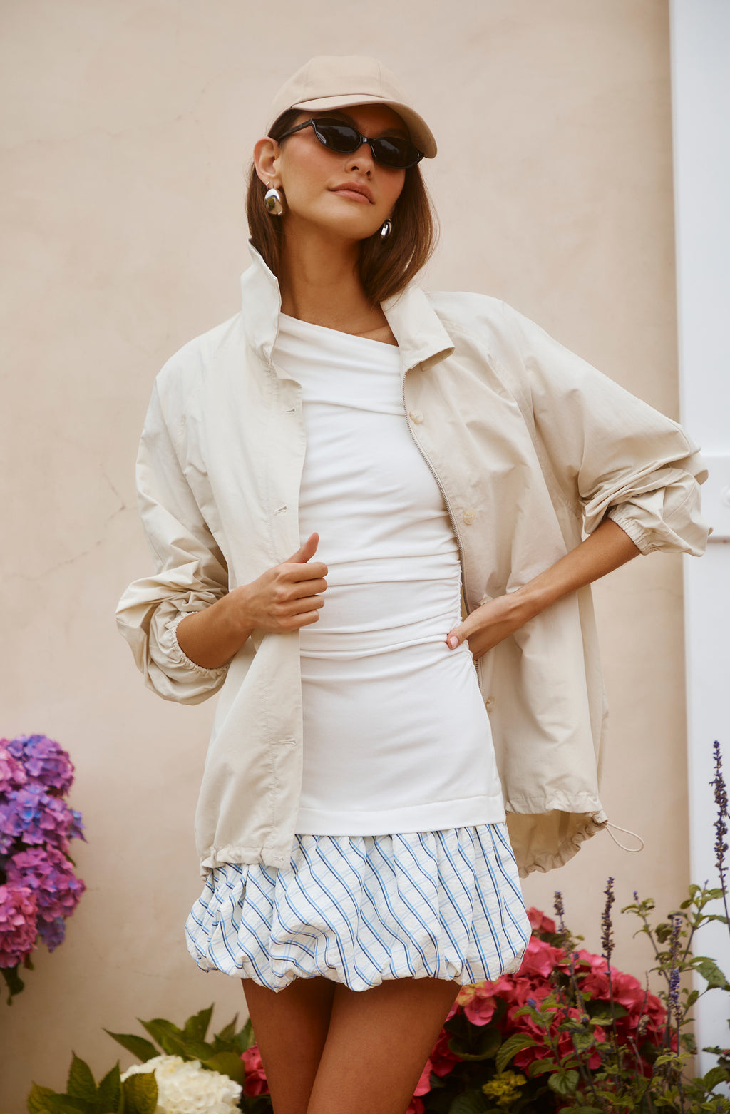 ASTR Yareli Oversized Funnel Neck Jacket