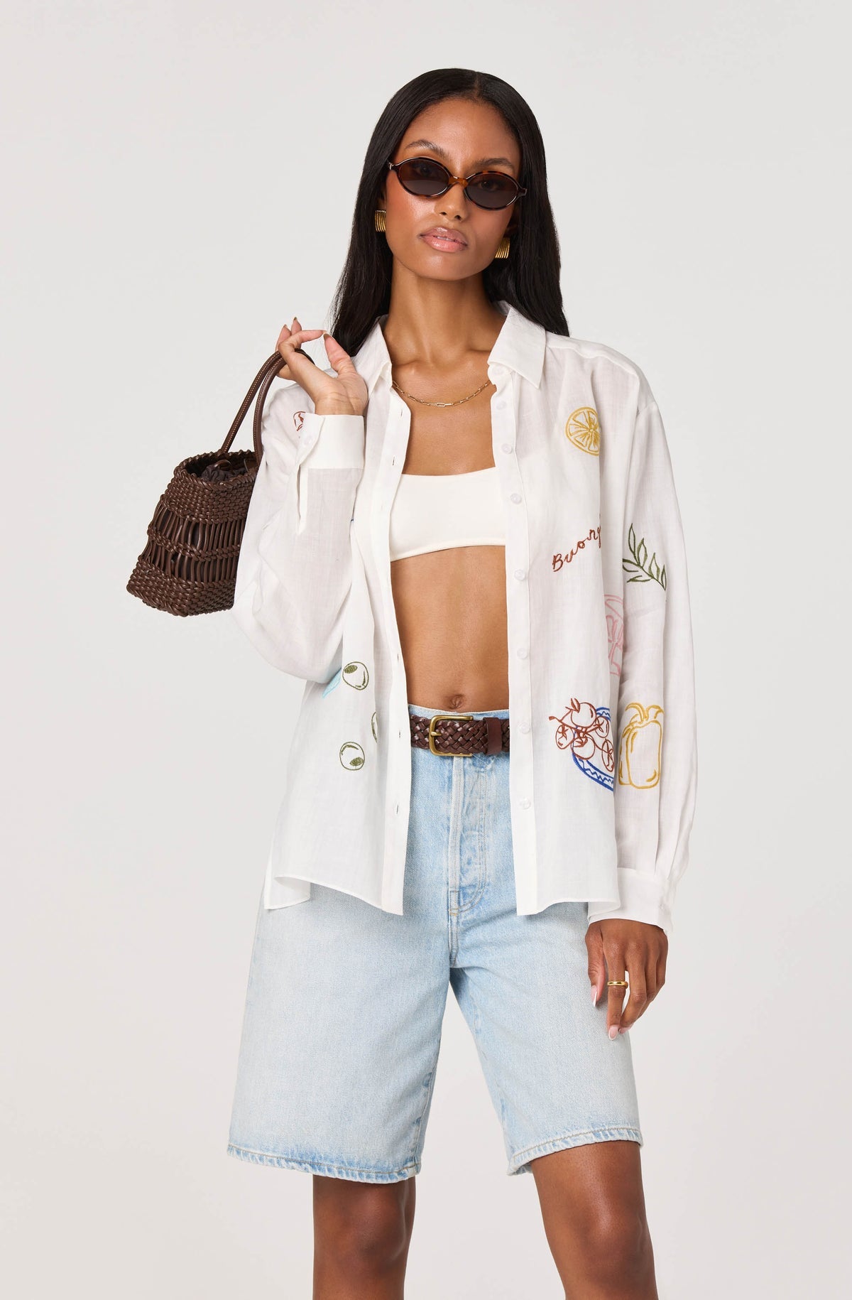 ASTR Trace Embroidered Picnic Shirt