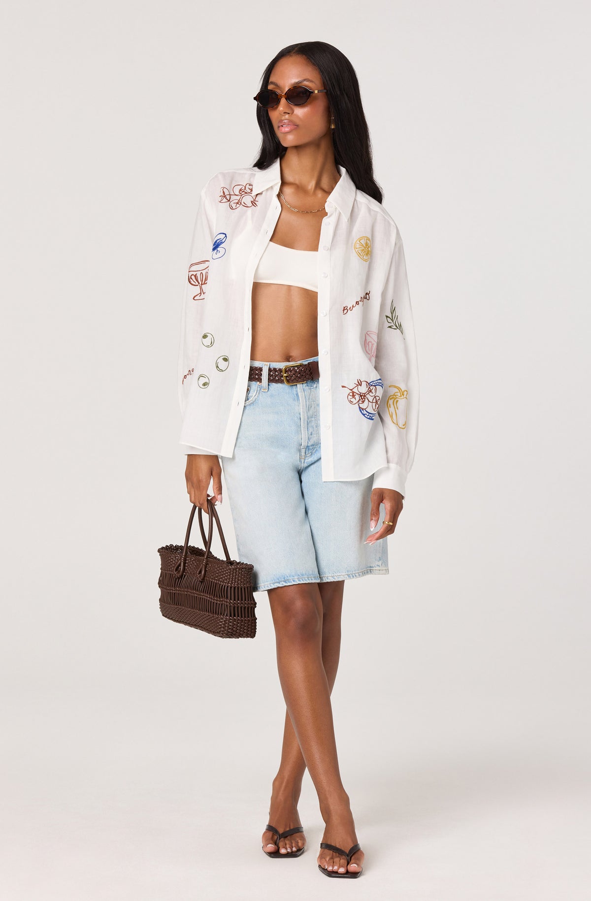 ASTR Trace Embroidered Picnic Shirt