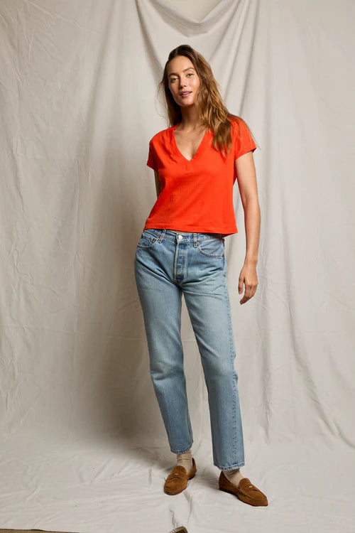 Perfect White Tee Alanis Recycled Cotton V Neck