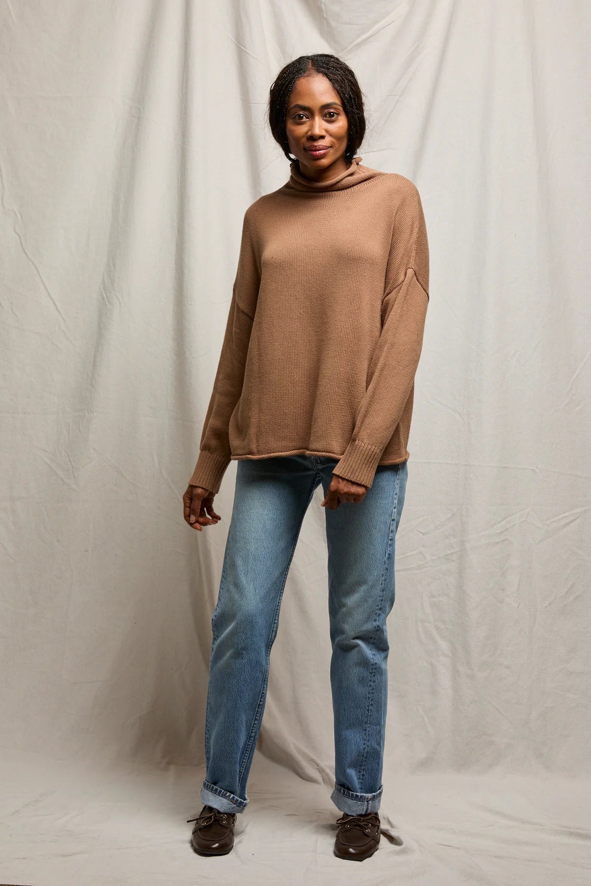 Perfect White Tee Avery Mock Neck Sweater