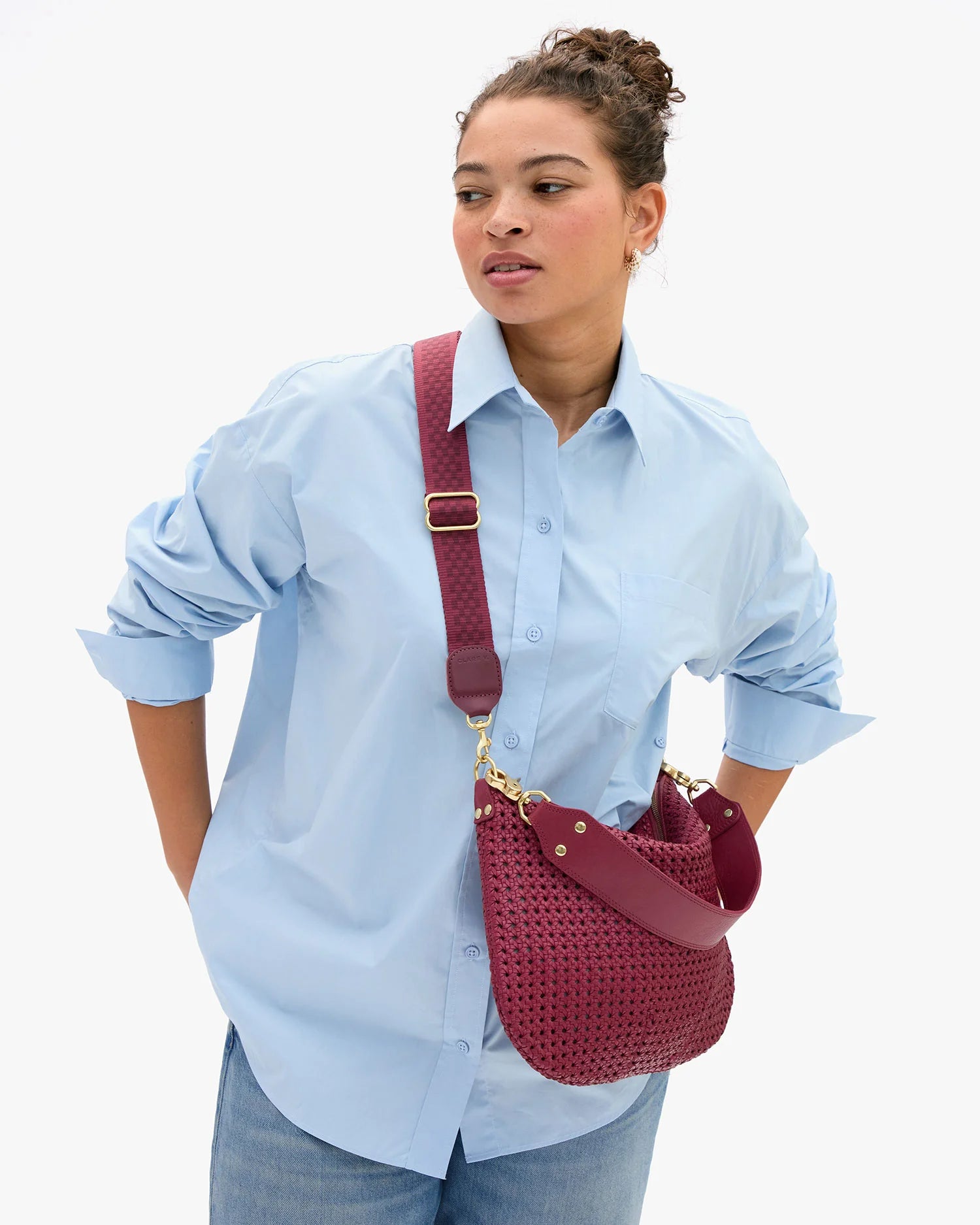 Clare V. Adjustable Crossbody Strap CVS1000757-PLUMY-OS