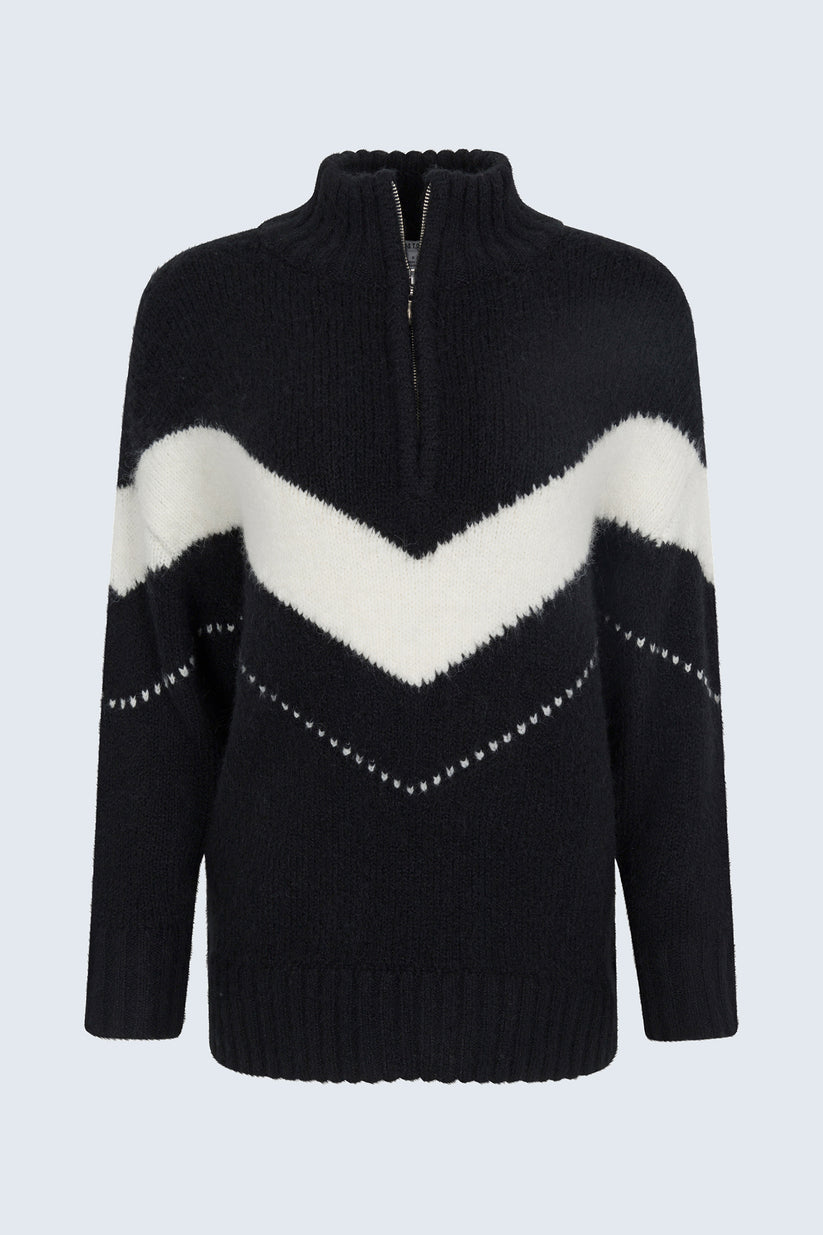Pistola Arden Chevron Colorblock Sweater - Black Vanilla Ice