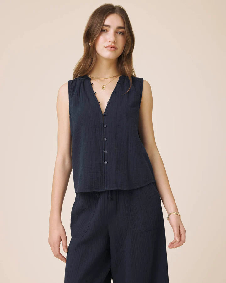 Splendid Ava Gauze Button Tank RS6W000