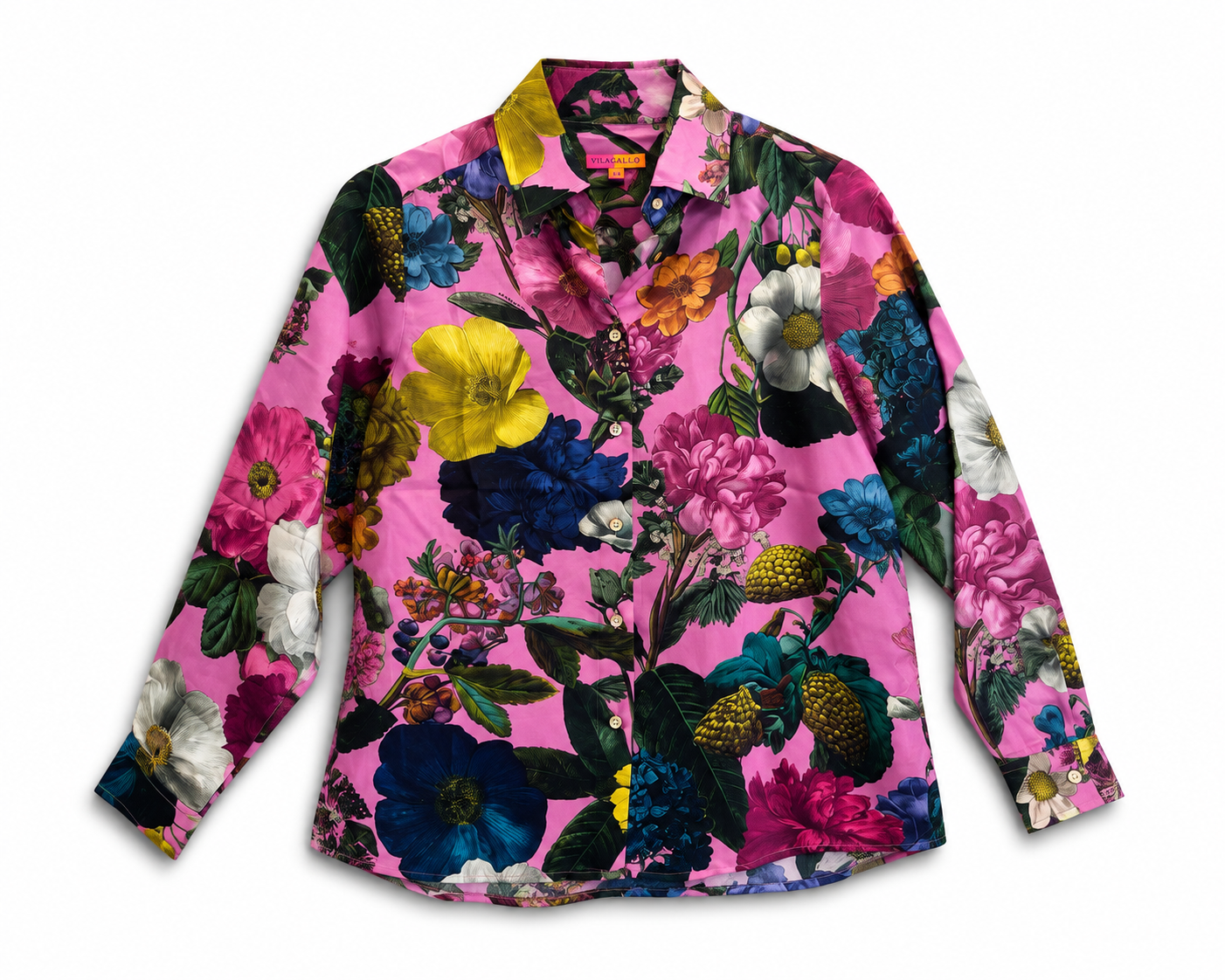 Vilagallo Floral Print Silk Blouse 34098