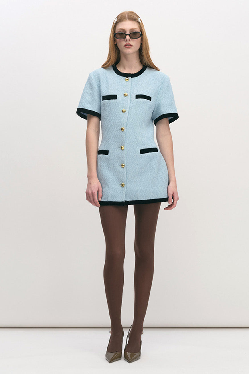 Maude Club Boucle A Line Mini Dress