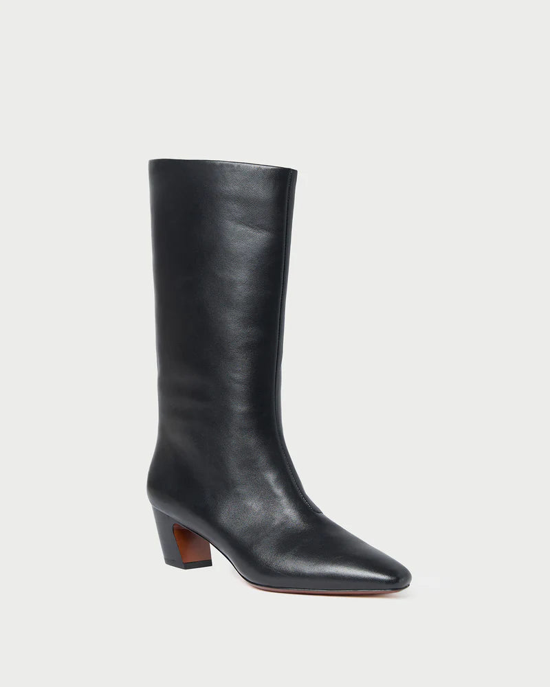 Loeffler Randall Cleo Black Leather Mid−Calf Boot
