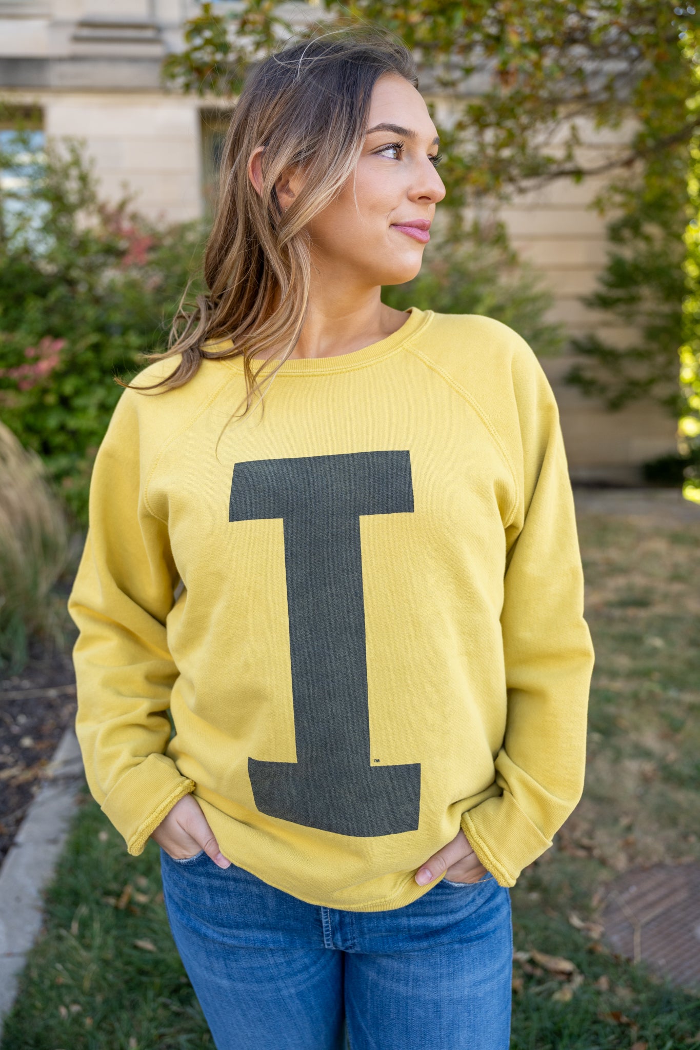 Retro Brand Varsity BIG I Full Length Washed Sweatshirt