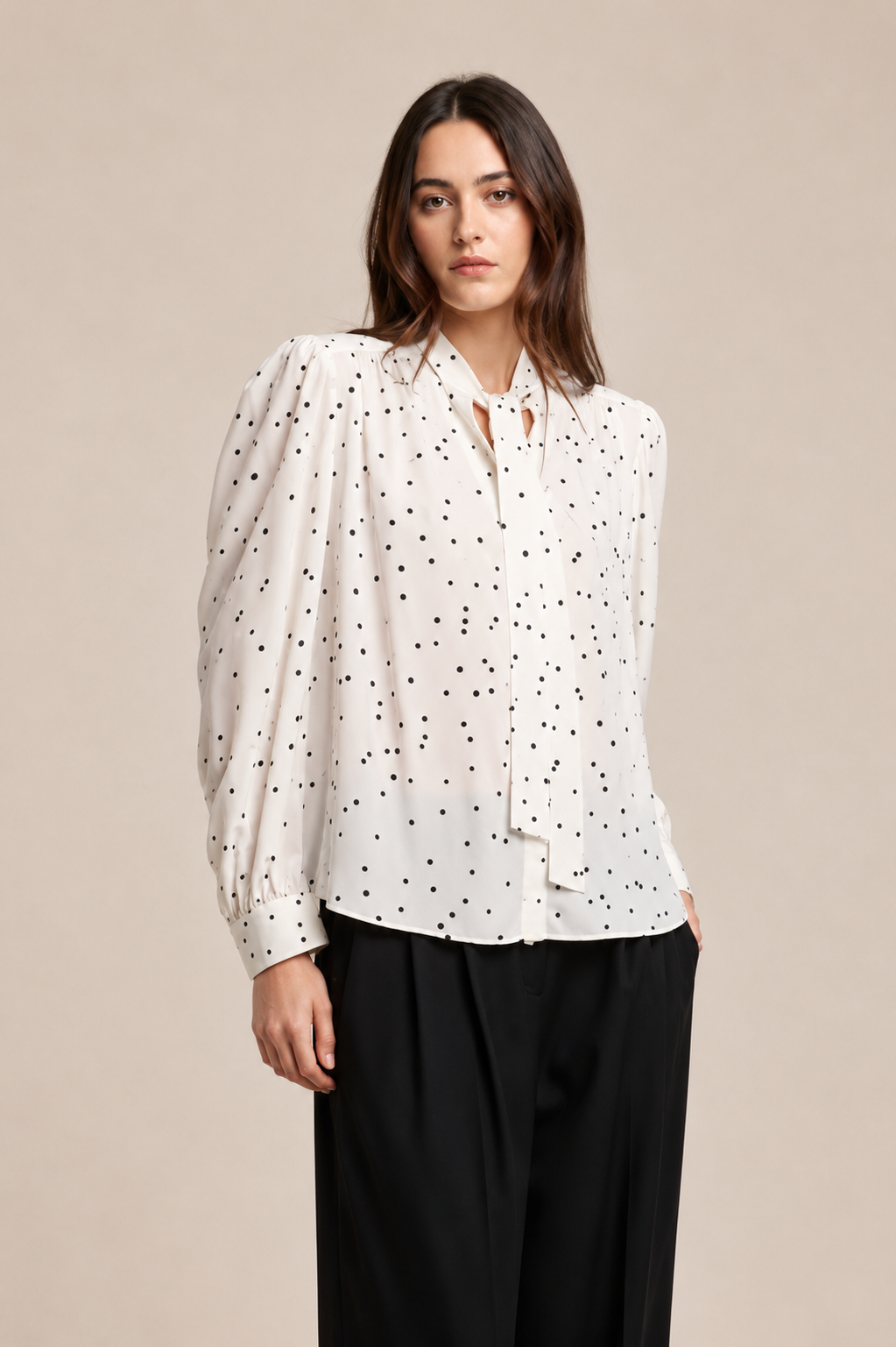 Velvet Alma Tie Neck Blouse