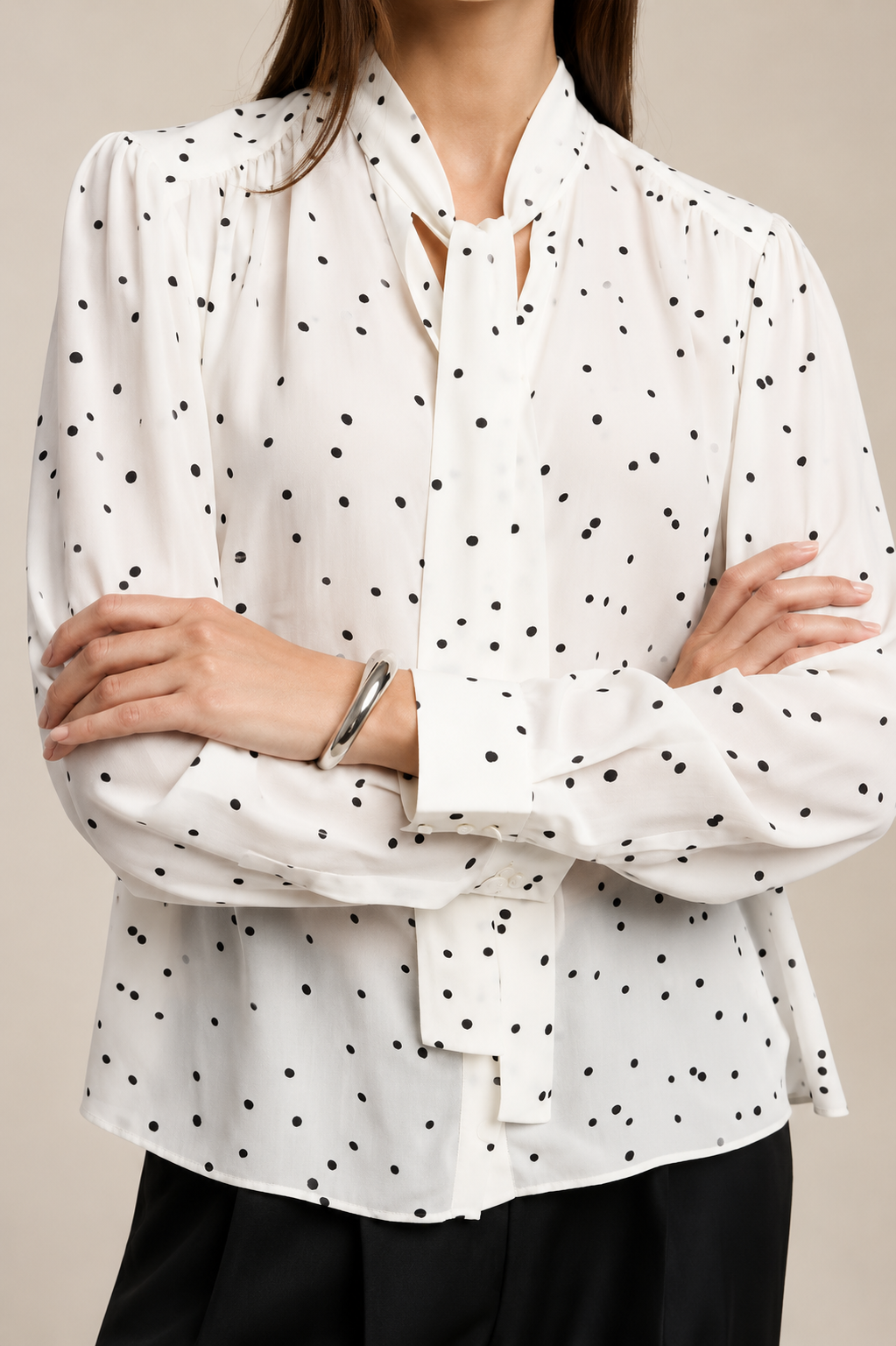 Velvet Alma Tie Neck Blouse