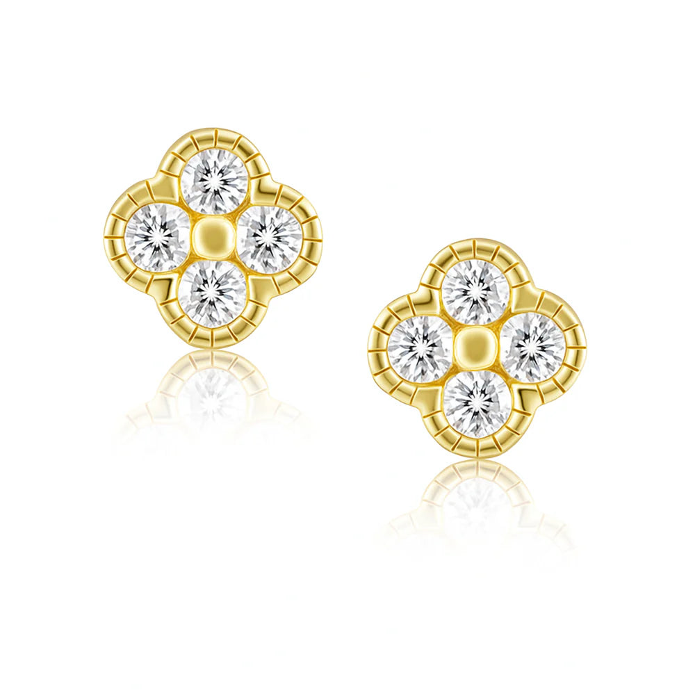 Sahira Gracie CZ Clover Studs
