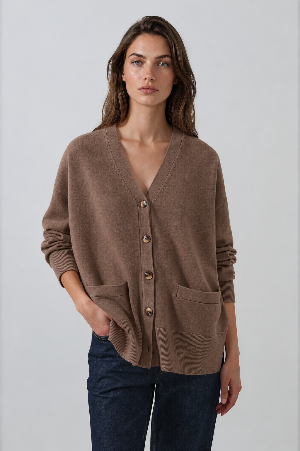 Patrick Assaraf Merino Cashmere Oversized Cardigan w149k31c