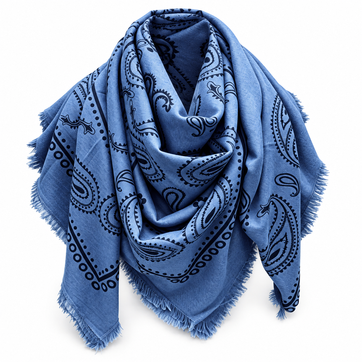 Catherine's Paisley Large Square Cotton/Wool Scarf K2