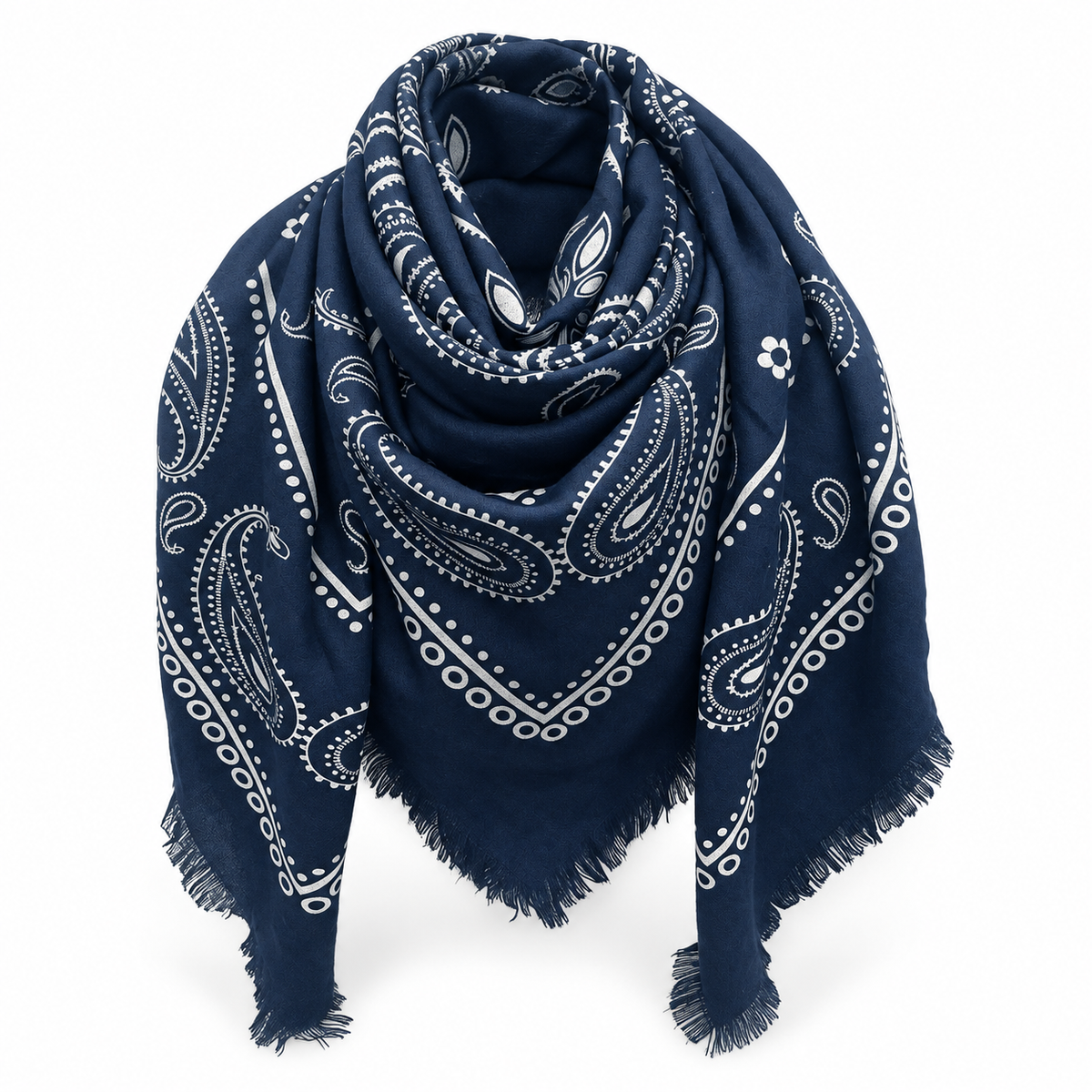 Catherine's Paisley Large Square Cotton/Wool Scarf K2