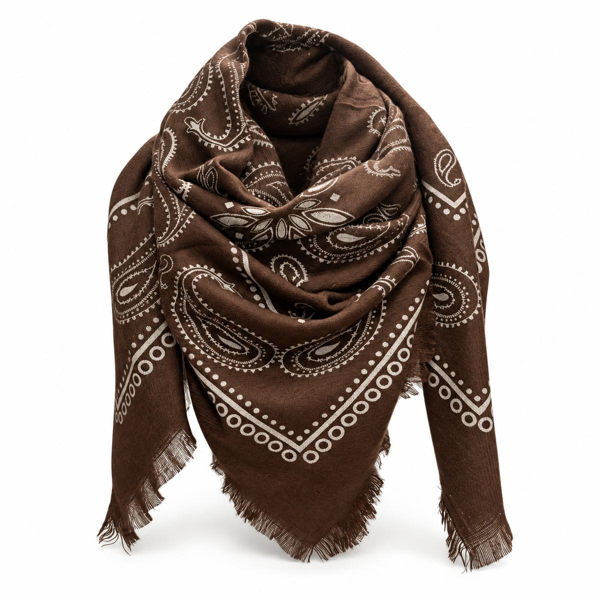 Catherine's Paisley Large Square Cotton/Wool Scarf K2