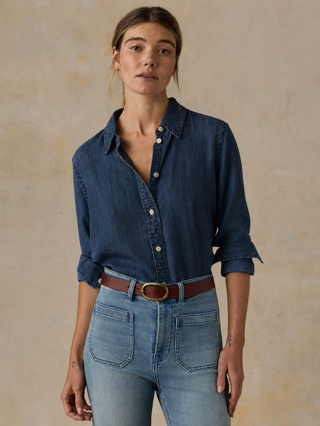 Faherty Tried & True Chambray Classic - Night Lagoon Wash