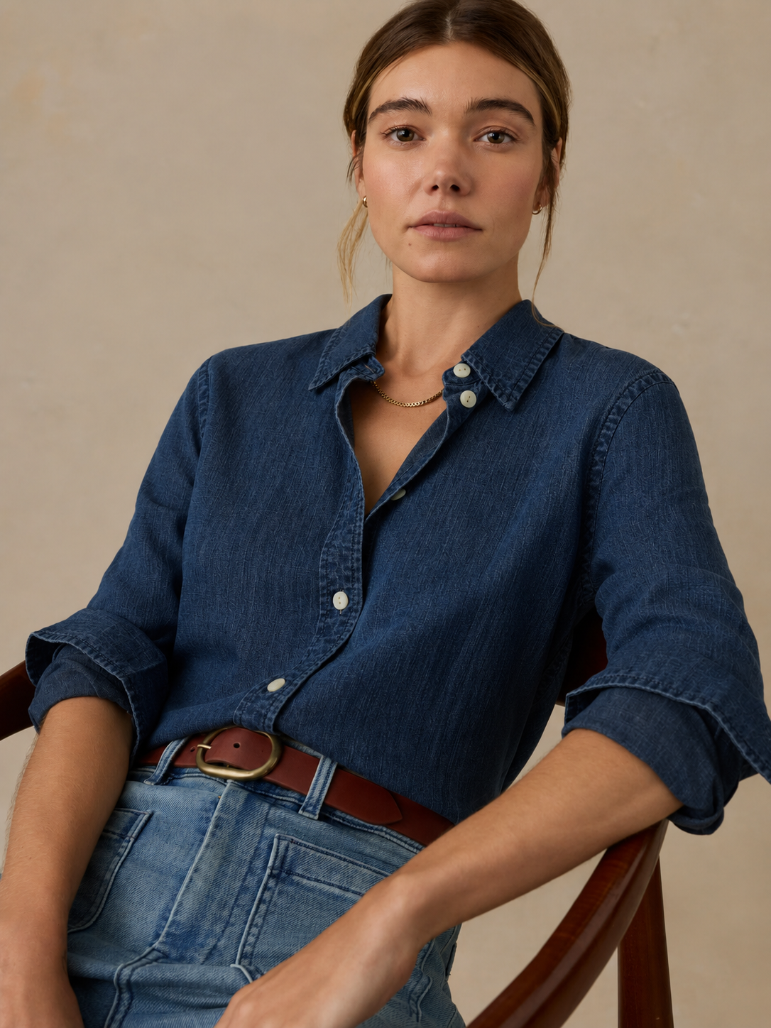 Faherty Tried & True Chambray Classic - Night Lagoon Wash