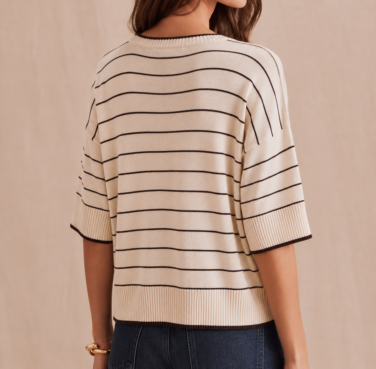Splendid Georgie Short Sleeve Stripe Sweater RF6S612