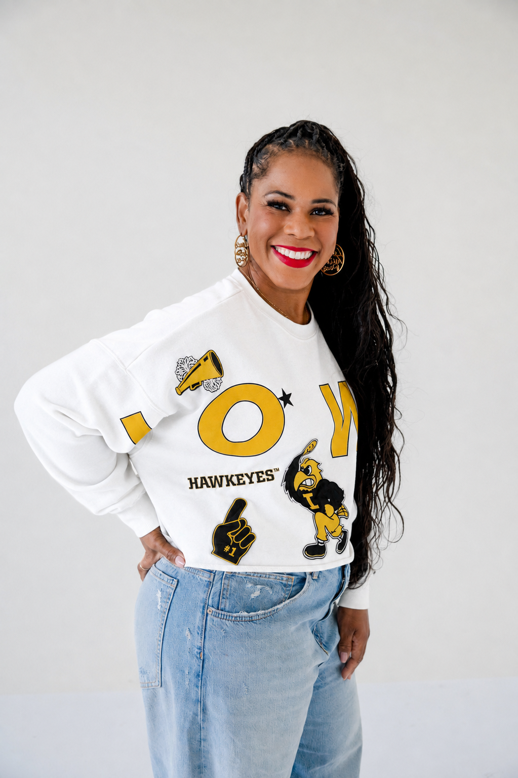 Gameday Social Iowa Patched Up Cropped Longsleeve