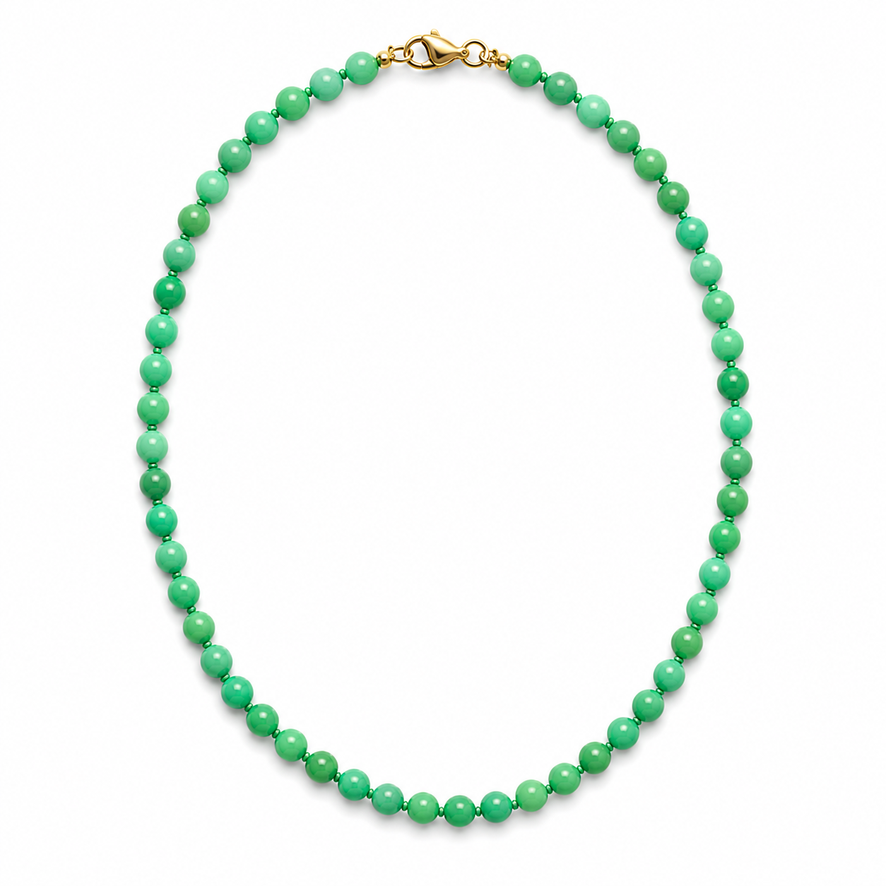 Anokhi Green Onyx Round Beads Necklace NKK35