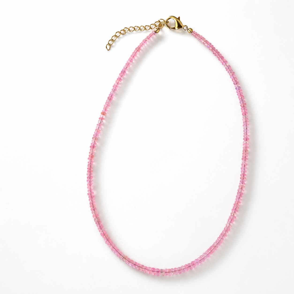 Anokhi Green Light Pink Ethiopian Opal Necklace NKB121
