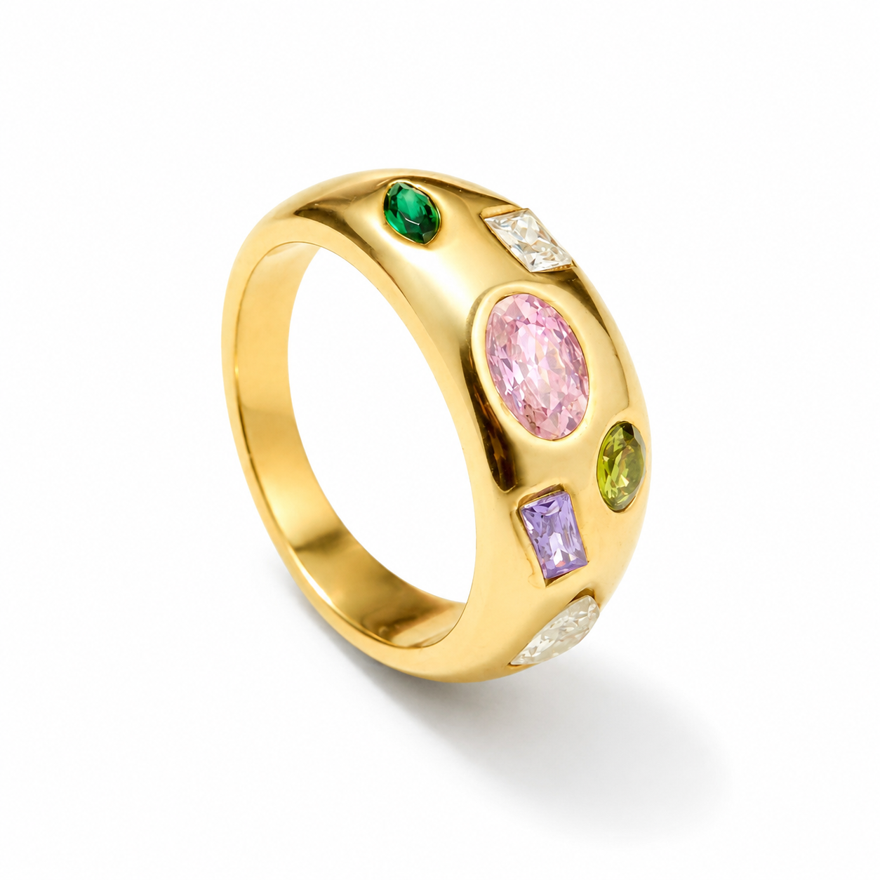 Nikki Smith Designs Lizzy Multi Gem Chunky Ring