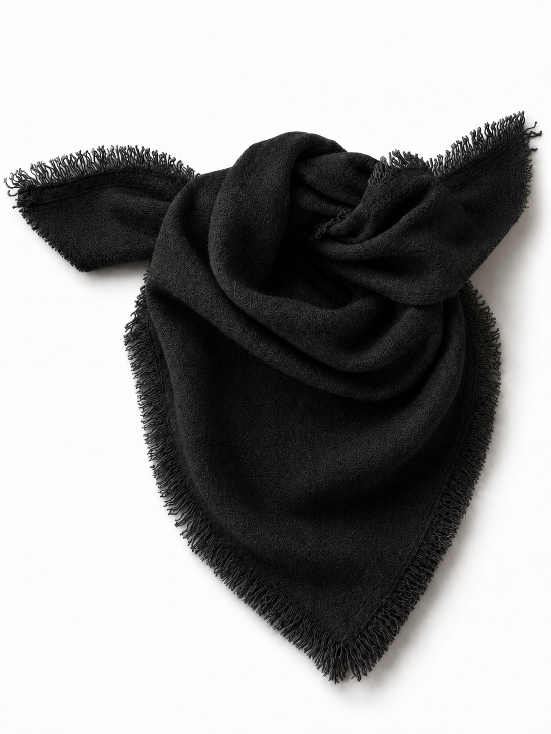 Minnie Rose Cashmere Neckerchief w/ Eyelash Trim 99228
