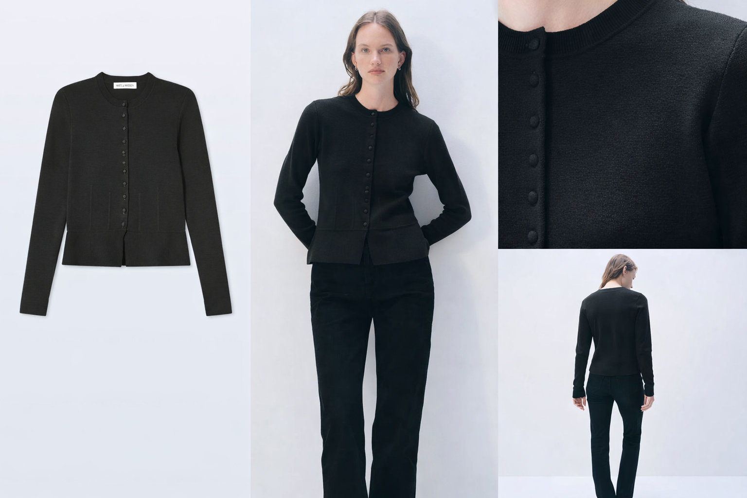 White + Warren Superfine Merino Waisted Cardigan 21618