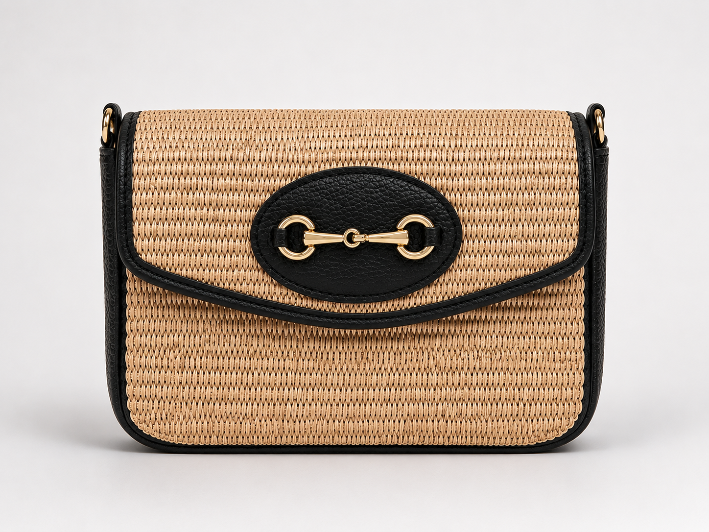 Italian Leather Collection Jess Raffia Cross Body Bag