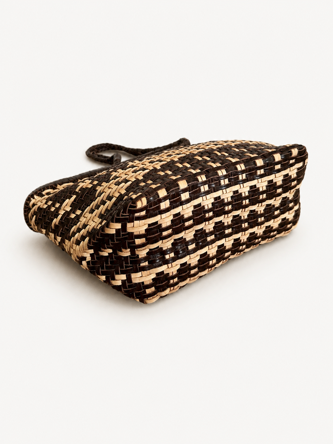 Italian Leather Collection Riri Handwoven Tote in Chocolate