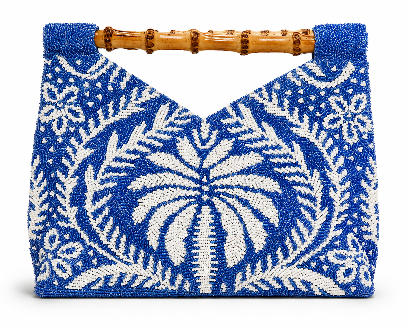 Tiana NY Palm Beaded Bamboo Handle Bag BH-0806