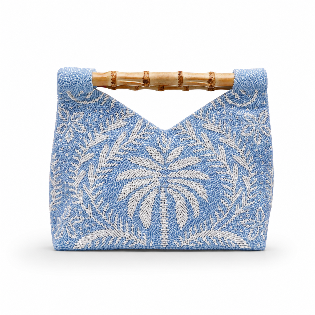 Tiana NY Palm Beaded Bamboo Handle Bag BH-0806