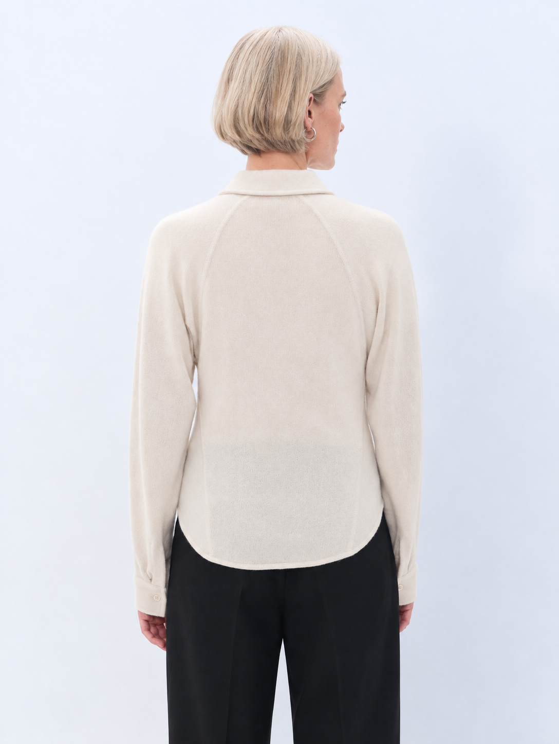 White + Warren Cashmere Blend Fitted Button Shirt 21886