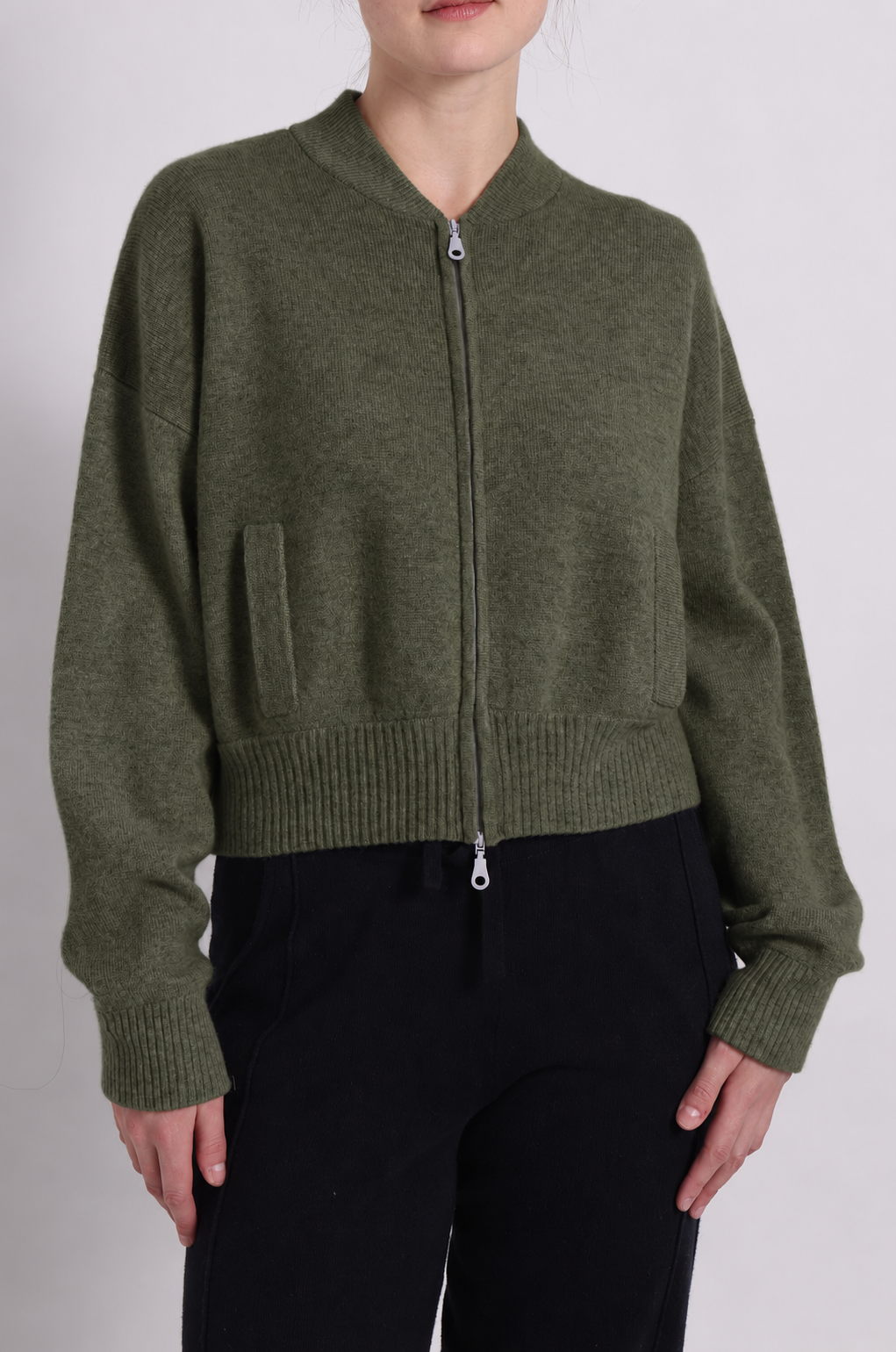 Minnie Rose Cashmere Cropped Bomber 94142
