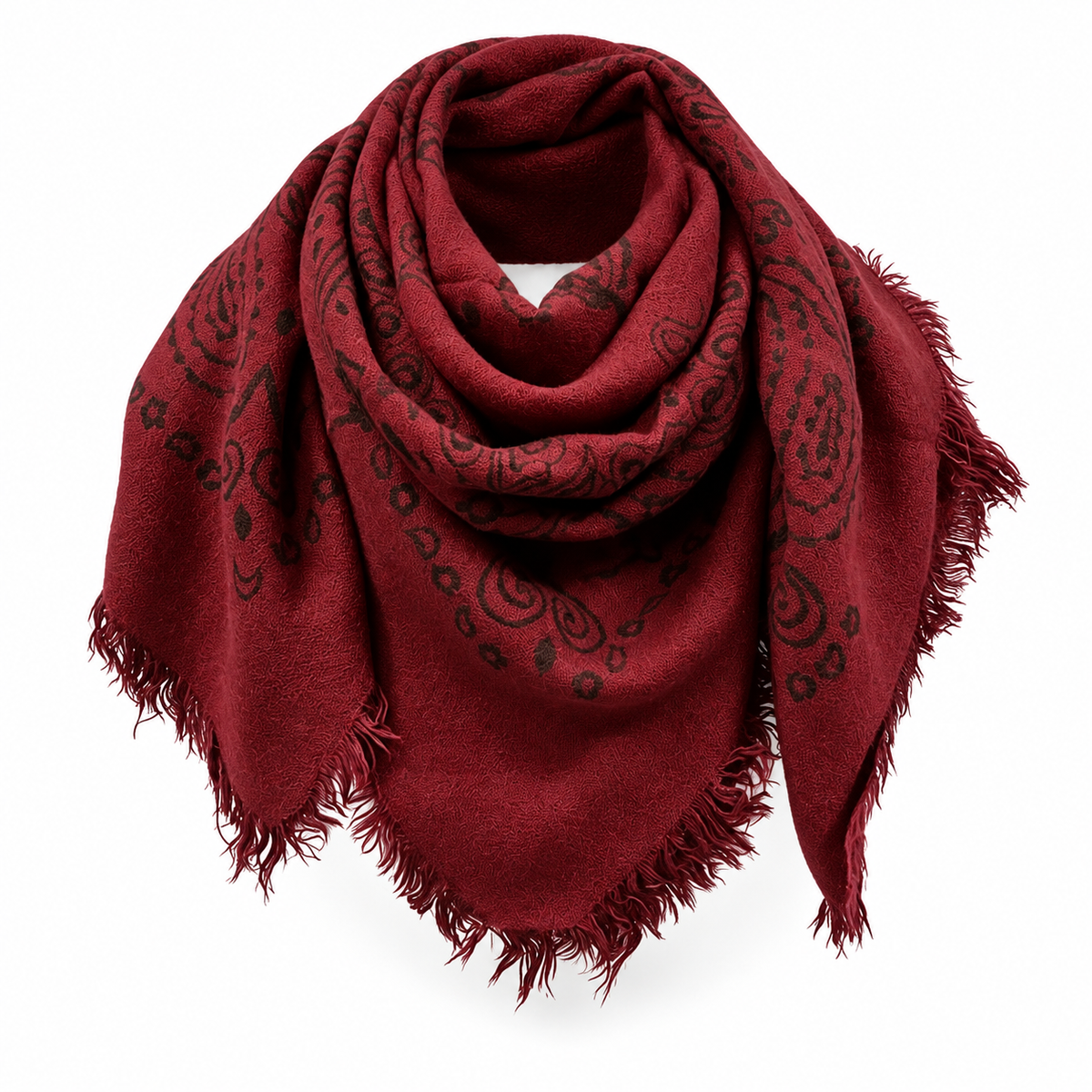 Catherine's Paisley Medium Square Viscose/Wool Scarf K23