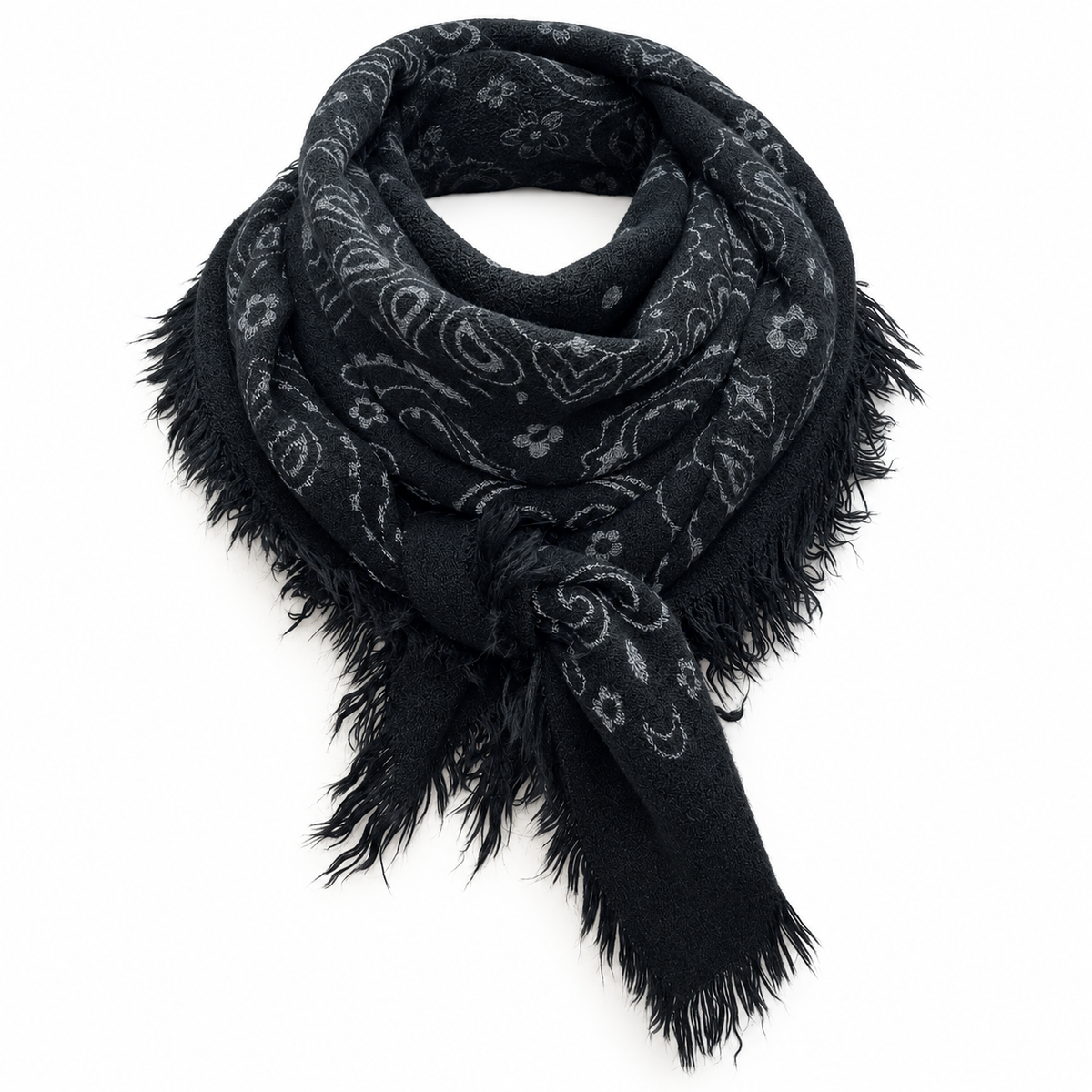 Catherine's Paisley Medium Square Viscose/Wool Scarf K23