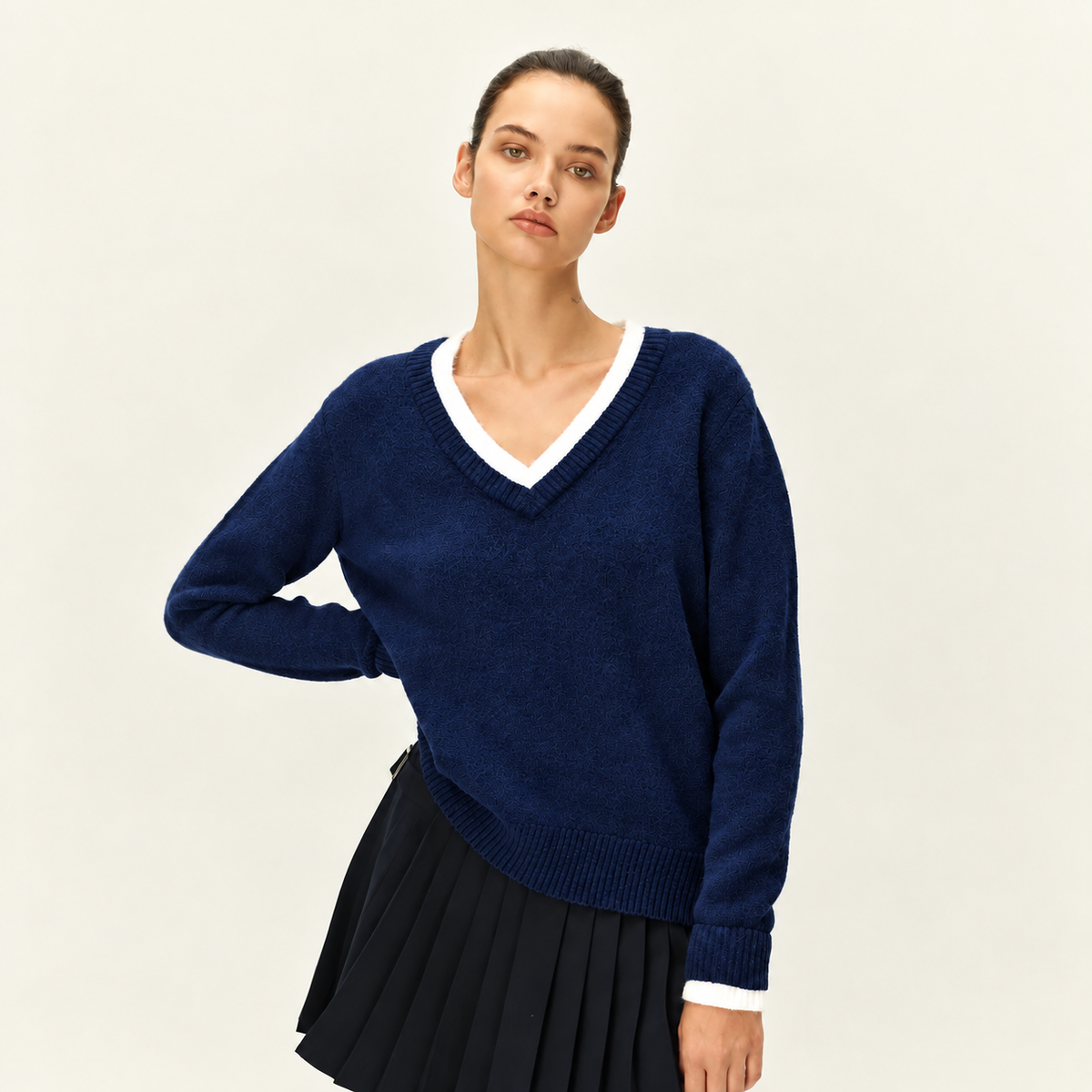 Elodie Mireille V-Neck Sweater with