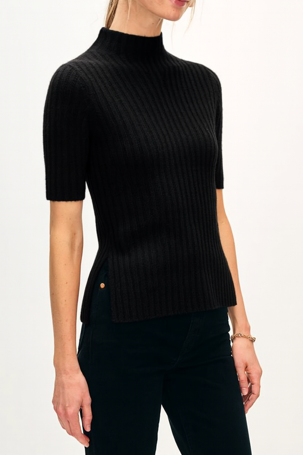 White + Warren Cashmere Ribbed Mockneck 21402