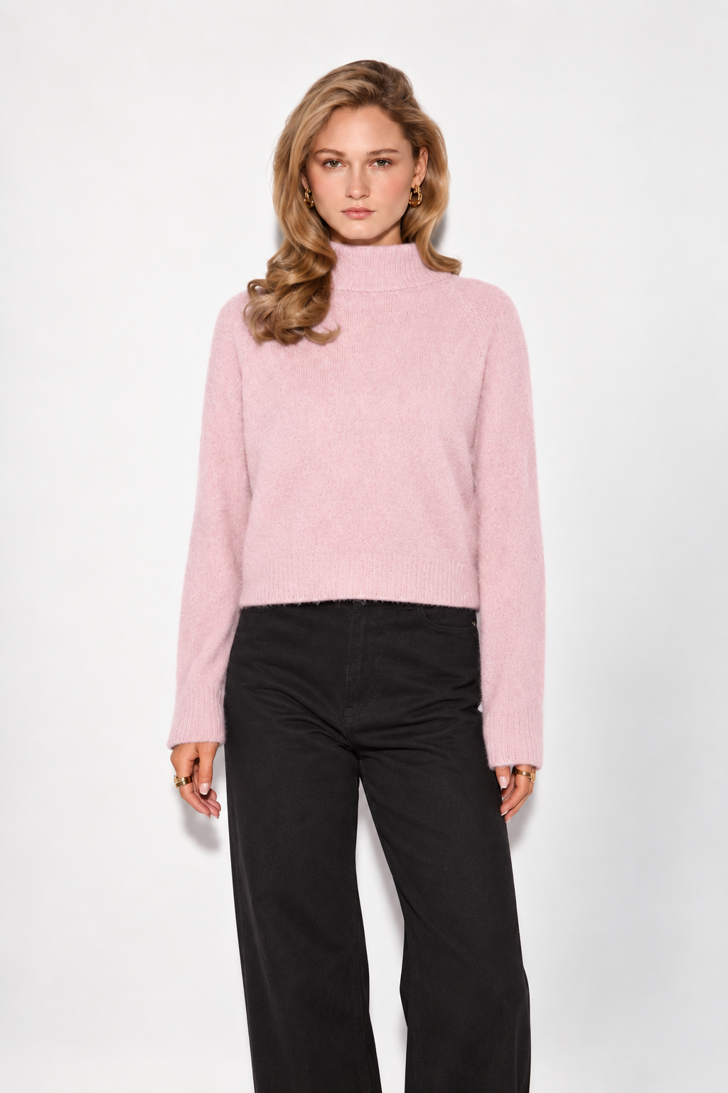 John + Jenn Oliver Mock Neck Sweater F685M