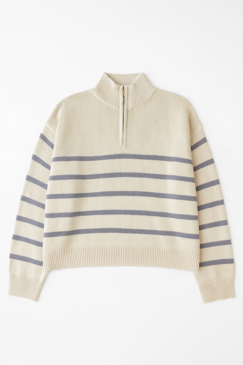 Splendid Georgie Stripe Quarter Zip Sweater RF5S300